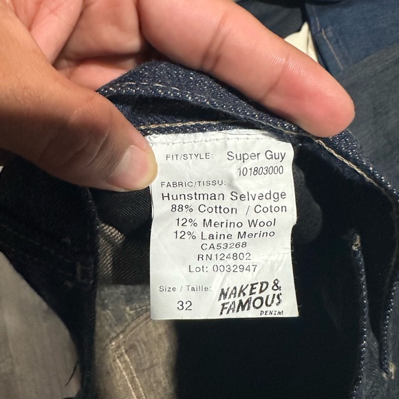 Naked and famous hunstman super guy fit selvedge denim - Picture 4 of 6